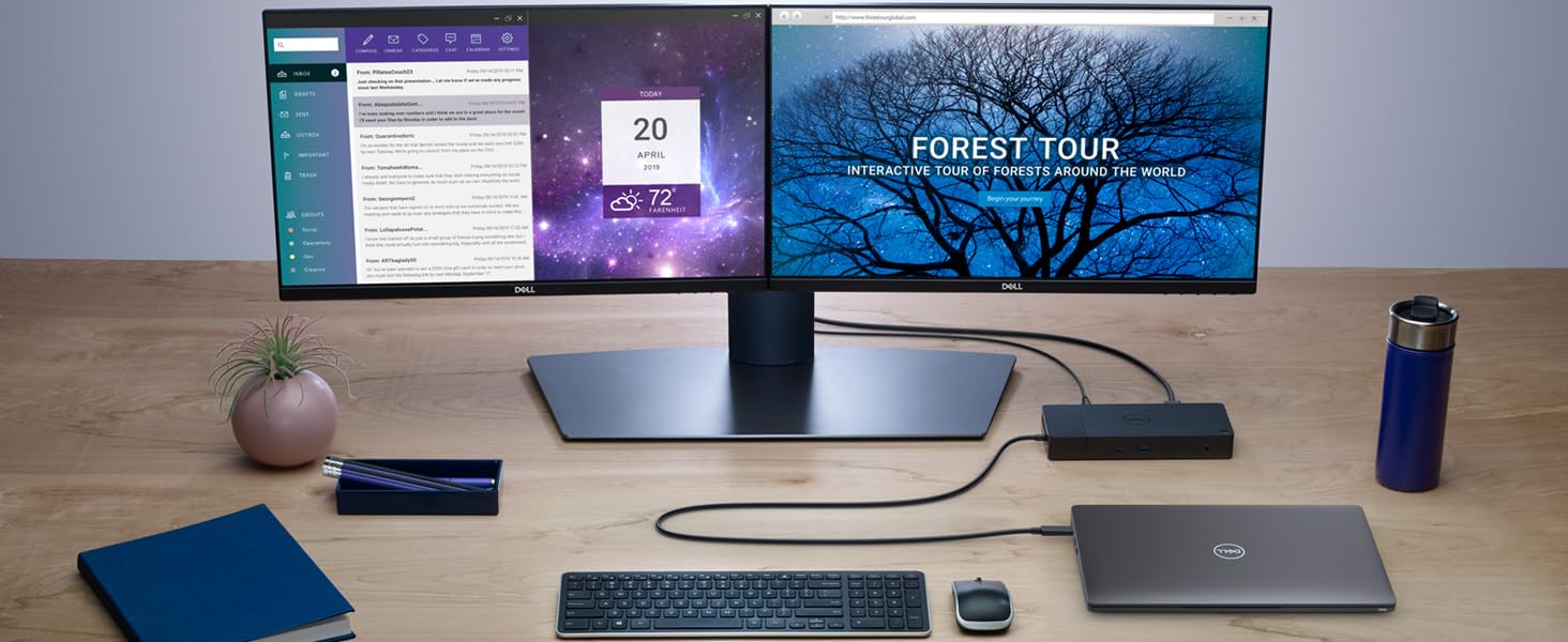 Station d’Accueil DELL WD19S 130W Dock - Docking Station USB-C/Technologie PowerShare/HDMI 2.0b / DisplayPort 1.4 (x2)/ DisplayPort sur USB-C/Port Gigabit Ethernet RJ45 (Reconditionné)
