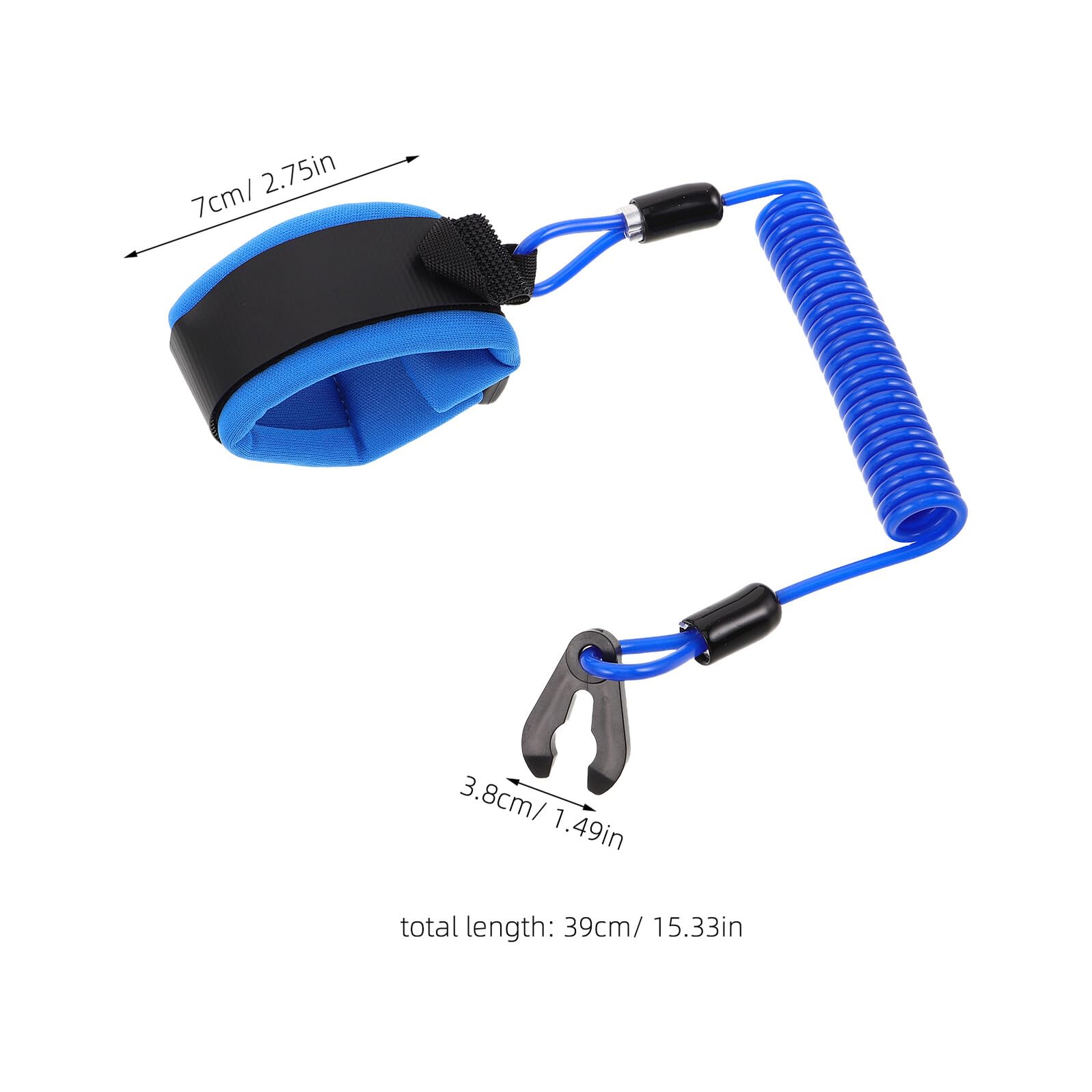 Cordón Elástico Azul de TPU para Parada de Emergencia del Motor Fueraborda, Interruptor de Seguridad para Deportes Acuáticos y Navegación