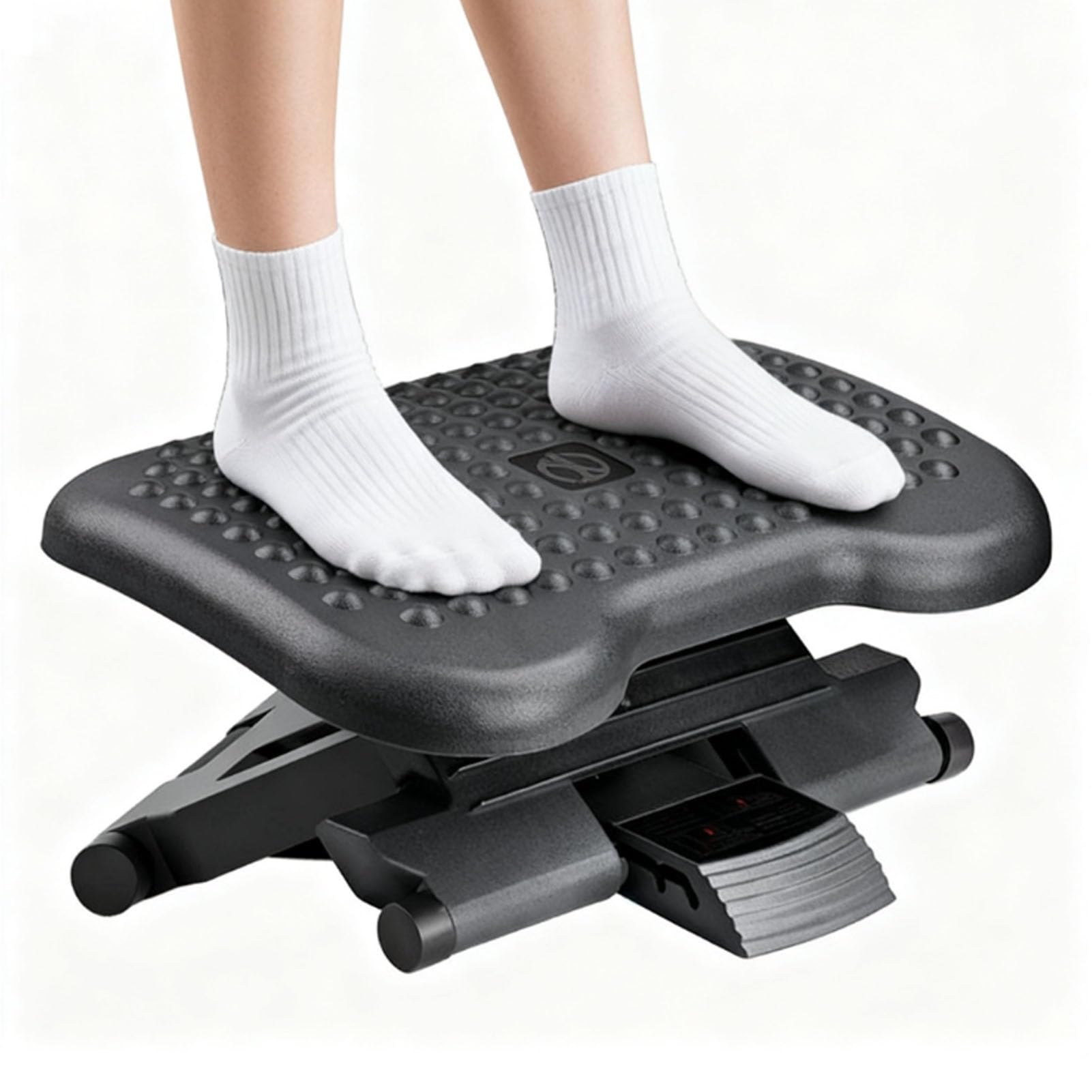 Poggiapiedi Regolabile con 3 Altezze e Inclinazione 30° | con Rulli Massaggianti | Sgabello Ergonomico da Ufficio | Allevia Il Mal di Schiena e Gambe | per Casa e Ufficio
