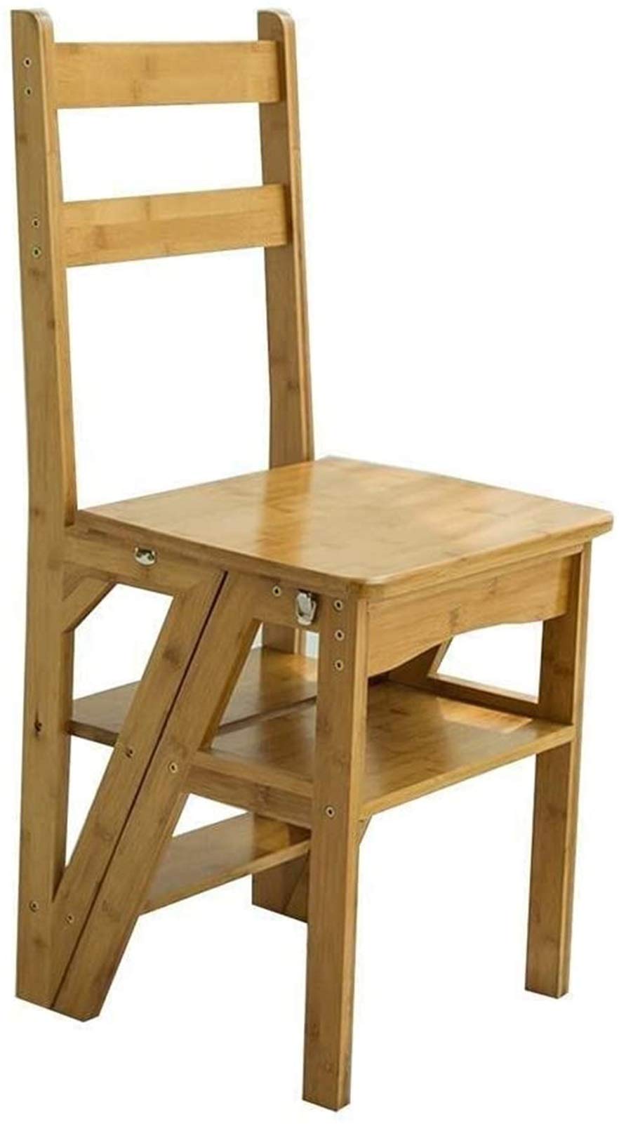 FALIYORS Portable Step Stool Step Stool Step Stools, Multifunction Household Collapsible Ladder Vintage Creativity Chair Solid Wood Step Stool (Color : #1) (Color : #2) (#2)