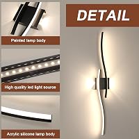 Comely LED fali lámpa 27W 3000 lm, modern fel-le világítás, fekete, 4500K 5