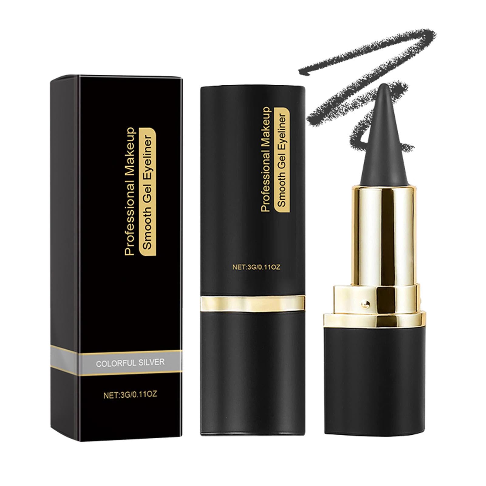 Crema delineadora de ojos negra natural, delineador de ojos en gel de larga duración Ay-ky, crema delineadora de ojos negra resistente al agua, crema natural prueba de manchas, delineador de ojos