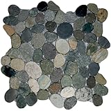 Sliced Bali Ocean Pebble Tile 1 sq.ft. (Mesh Mounted)