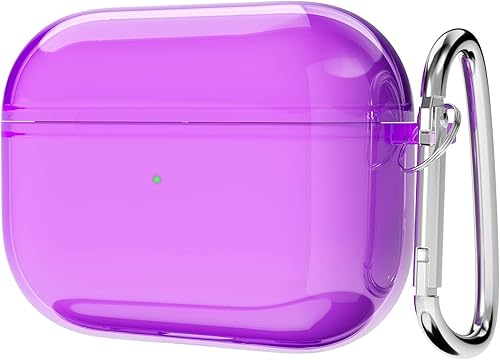 Funda para AirPods Pro de Plástico Duro Transparente, Funda Simple Transparente Linda para AirPods Pro 1 Generación con Llavero, Accesorios de Funda