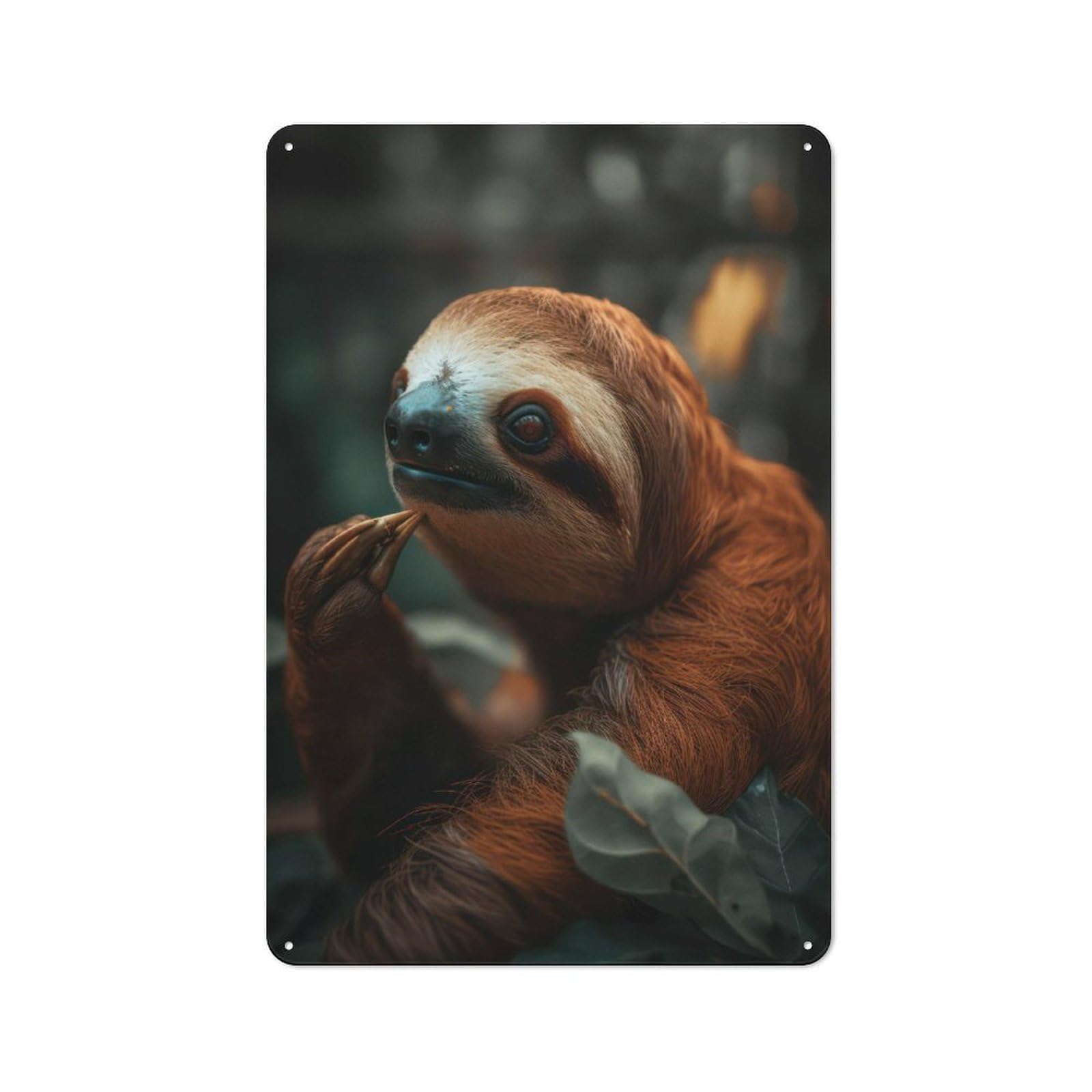 Charming Sloth Metal Sign 30x20cm, Retro Bar Wall Plaque for Bar, Kitchen, Garage Or Games Room, for Casual British Interiors