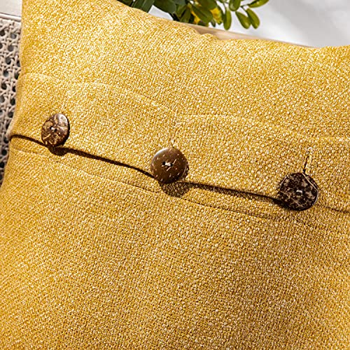 image for Phantoscope Farmhouse Throw Pillow Covers Triple Button Vintage Linen 