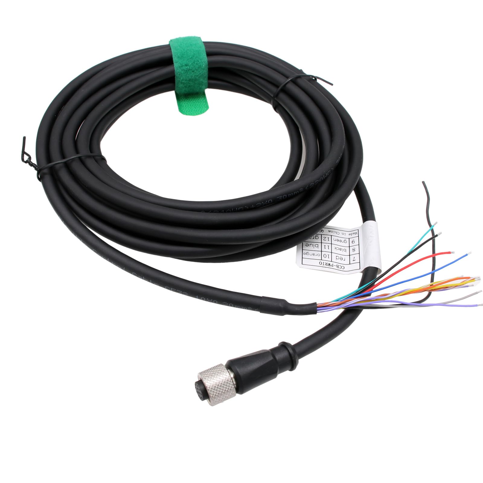 HangTon Cognex In-Sight 7000 Cable IO de alimentación de 24 V M12 con codificación A, hembra de 12 clavijas a cable volante para sensor de actuador industrial CCB-PWRIO 15 m