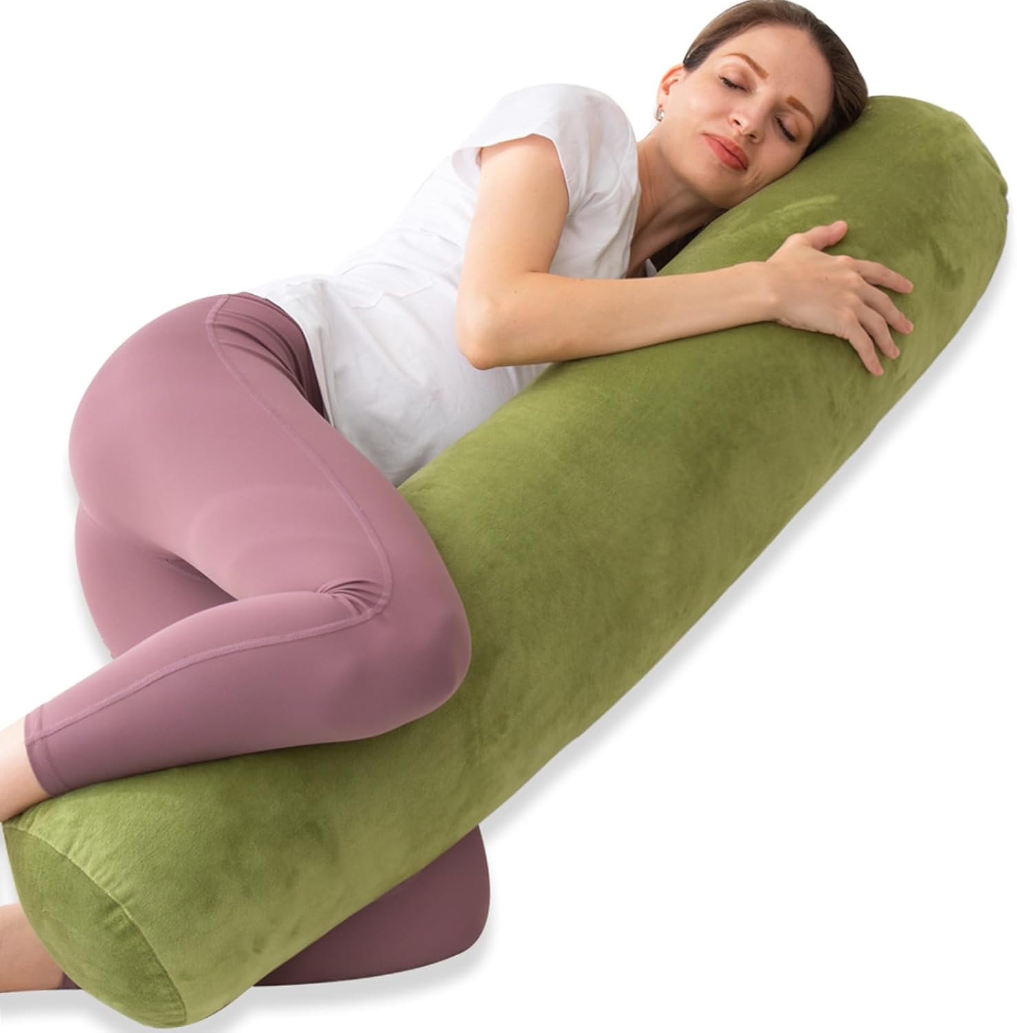 1 MIDDLE ONE Bolster Pillow for Bed, Long Round Body Pillow