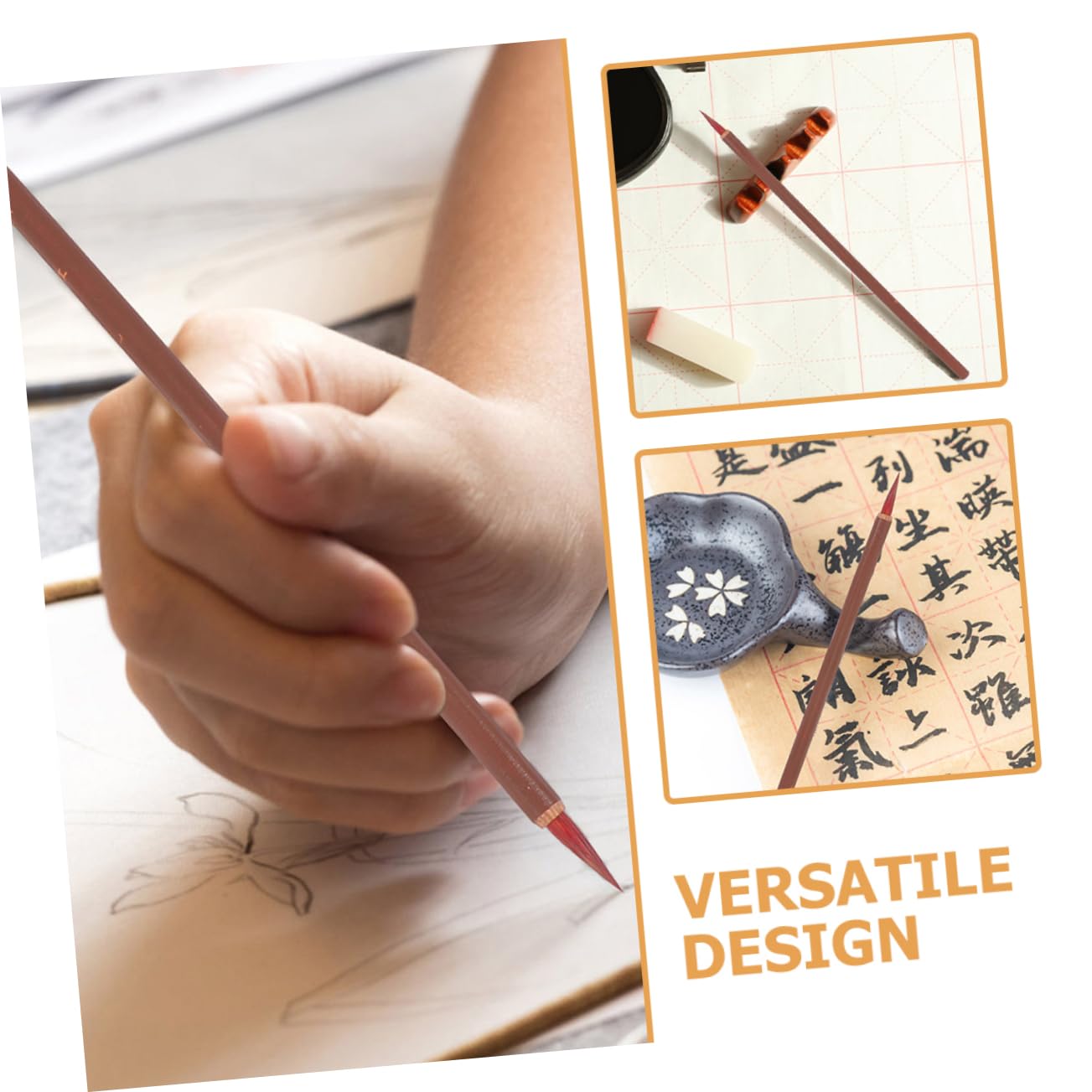 HOMSFOU 3Pcs Calligraphy Brush Fine Tip Painting Pens for Calligraphy Drawing and Art Versatile Brush for Beginners and Artists for Culture and Ceremonies