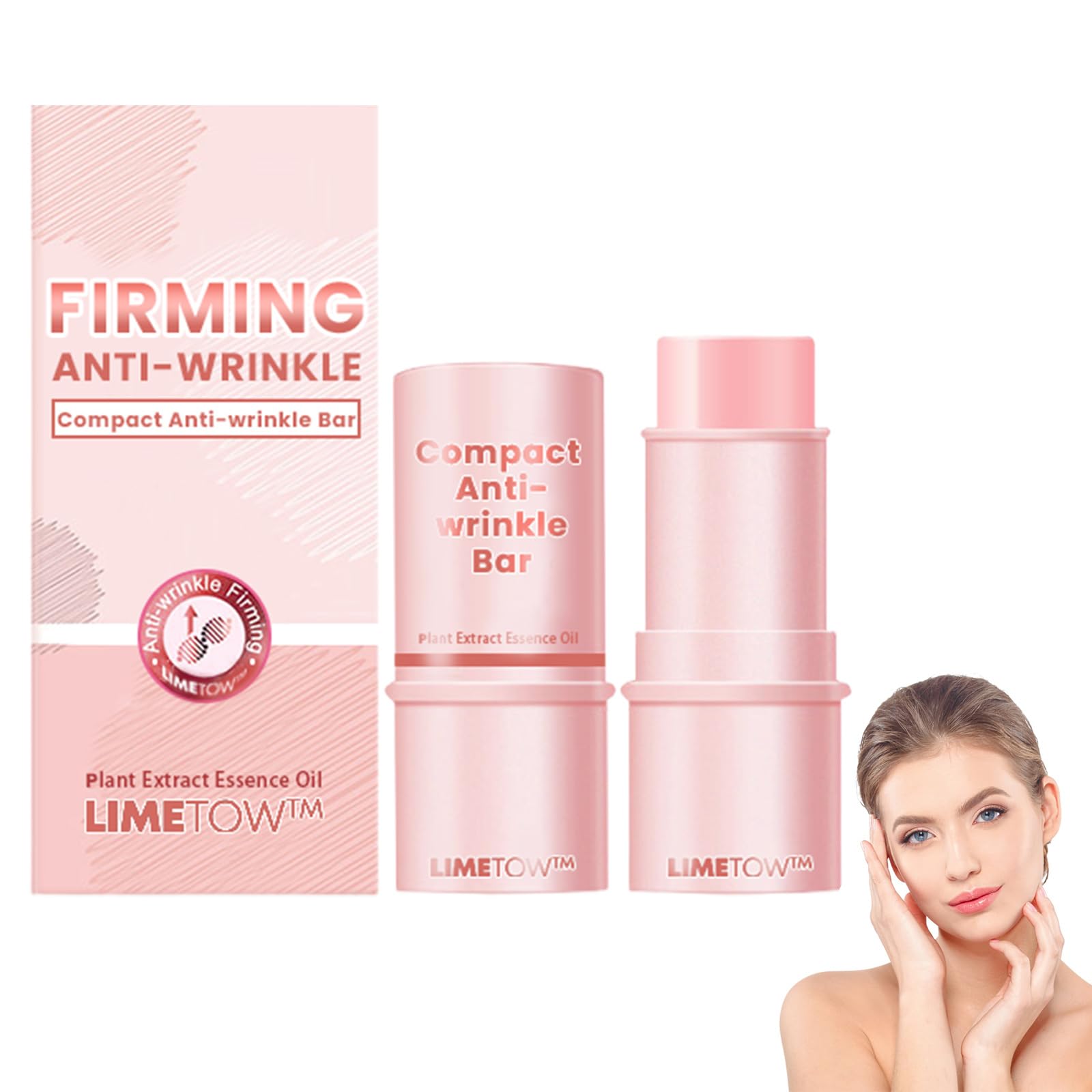 LIMETOWIM Compact Anti Wrinkle Bar, Wrinkle Repair Moisturizing Multi Balm Stickm, Limetown Fine Lines & Wrinkle Treatment Stick, for Face, Hands, Feet, Forehead, Under Eyes & Necke (1 Pack)