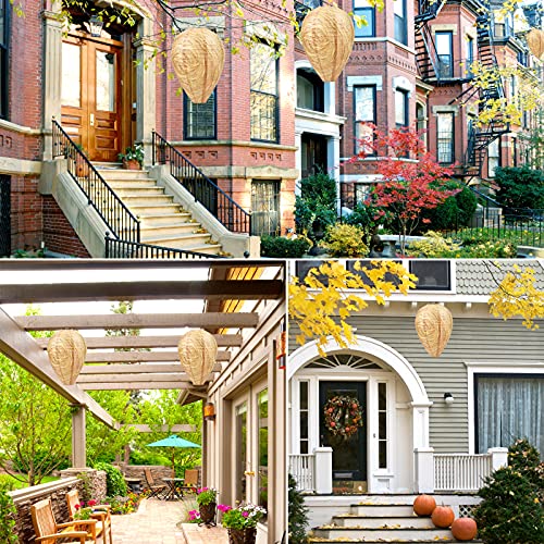 GWHOLE 4 Stück Wespennest Attrappe Wetterfest Hornissennest Künstliche Wespennesterköder Wespenabwehr für Haus Garten und Outdoor