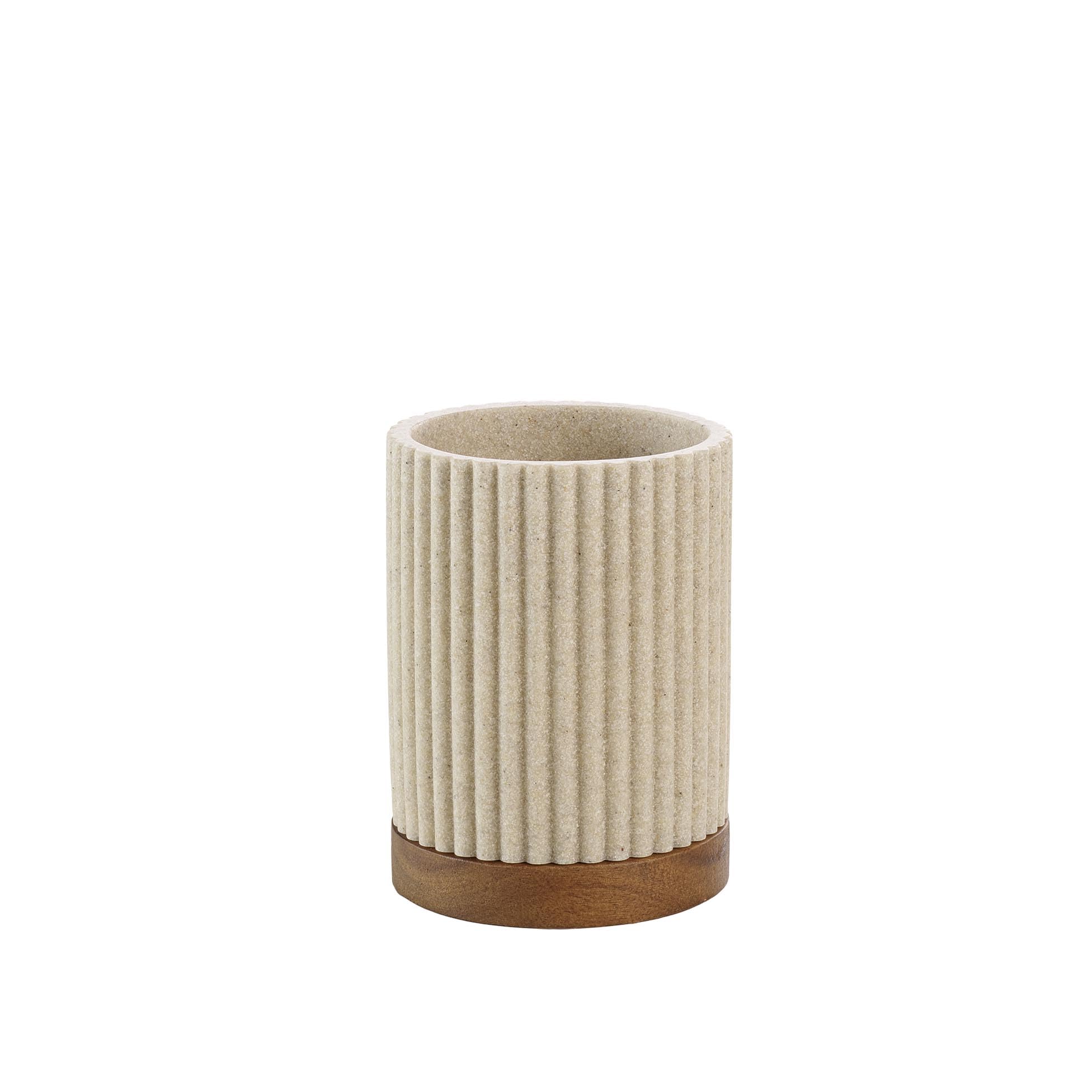 Douceur D'intérieur Natural Niagara Mug Diameter 8 X 10.8 Cm, Polyresin And Acacia