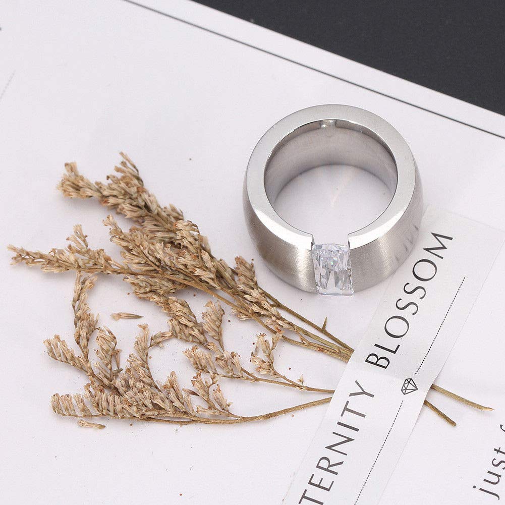 15 mm Stainless Steel Wedding Bands for Women Men Big CZ Stone Channel Set Rings (11)