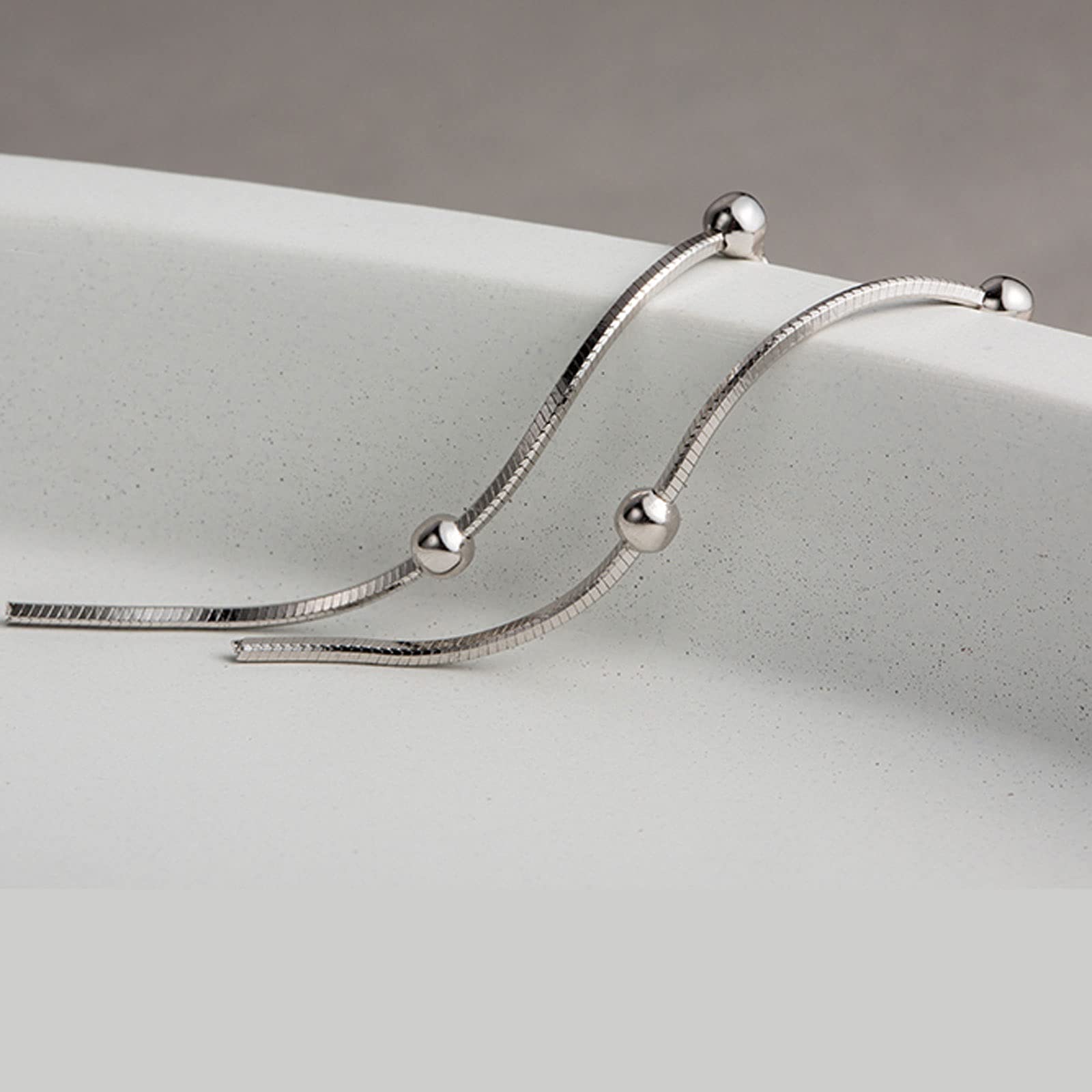 WBDWWTD Pendientes Pendientes de Plata de Ley 925 con Borla de Plata y Estrella, Pendientes Largos con Colgante, Borla para Mujer y niña, Pendientes de Cadena de Bolas Lindos, Pendientes para Mujer