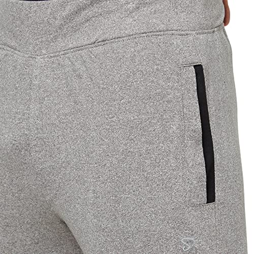 Image of sporto Men's Slim Fit Terry Trackpant with Contrast Side Zipper Pocket(113-1P-GreyJ-M)