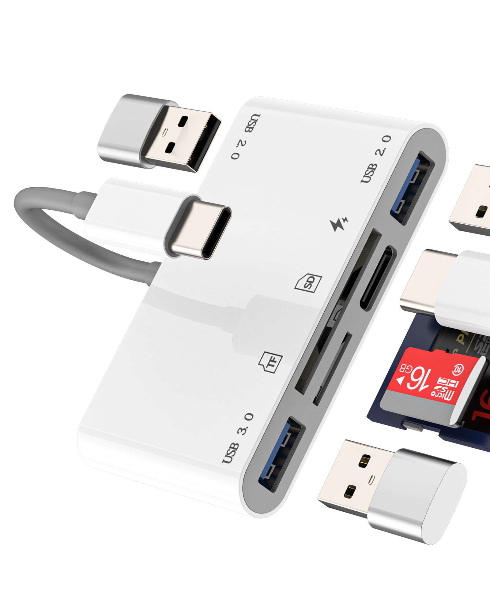 UGREEN Lettore di schede di memoria USB tipo C USB 3.0 per SD TF Micro SD Adattatore per laptop, telefoni Android, OTG Smart 2-in-1 Lettore di schede UGREEN Lettore di schede di memoria USB tipo C USB 3.0 per SD TF Micro SD Adattatore per laptop, telefoni Android, OTG Smart 2-in-1 Lettore di schede