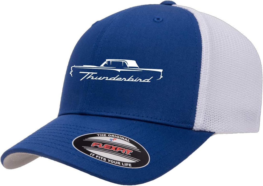 1958 1959 1960 Ford Thunderbird Hardtop Outline Design Trucker Mesh Fitted Cap