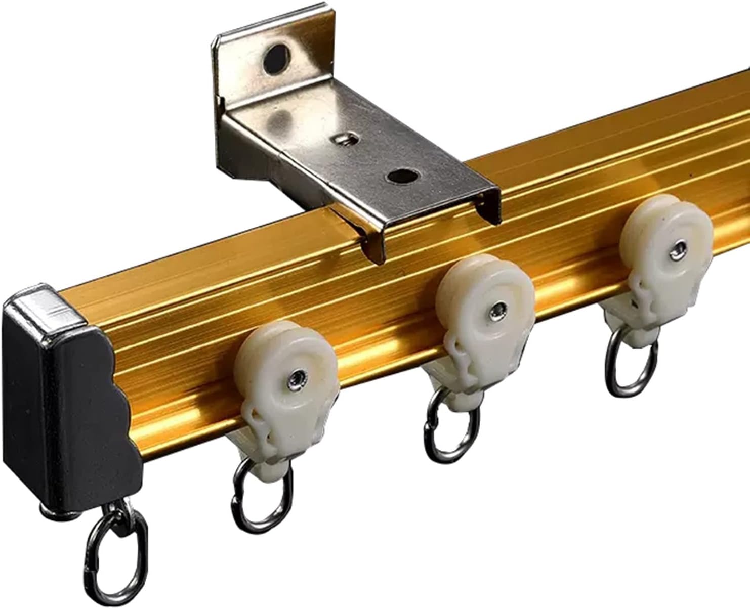 Silent bay window curtain rod Ushaped curtain track side