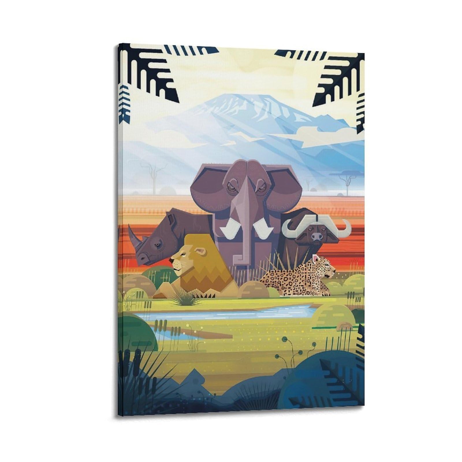 DLJGDS Safari Wildlife Minimalist Art Print for Decor Decorative Painting Canvas Wall Posters And Modern Family Bedroom Decor 20x30inch(50x75cm)