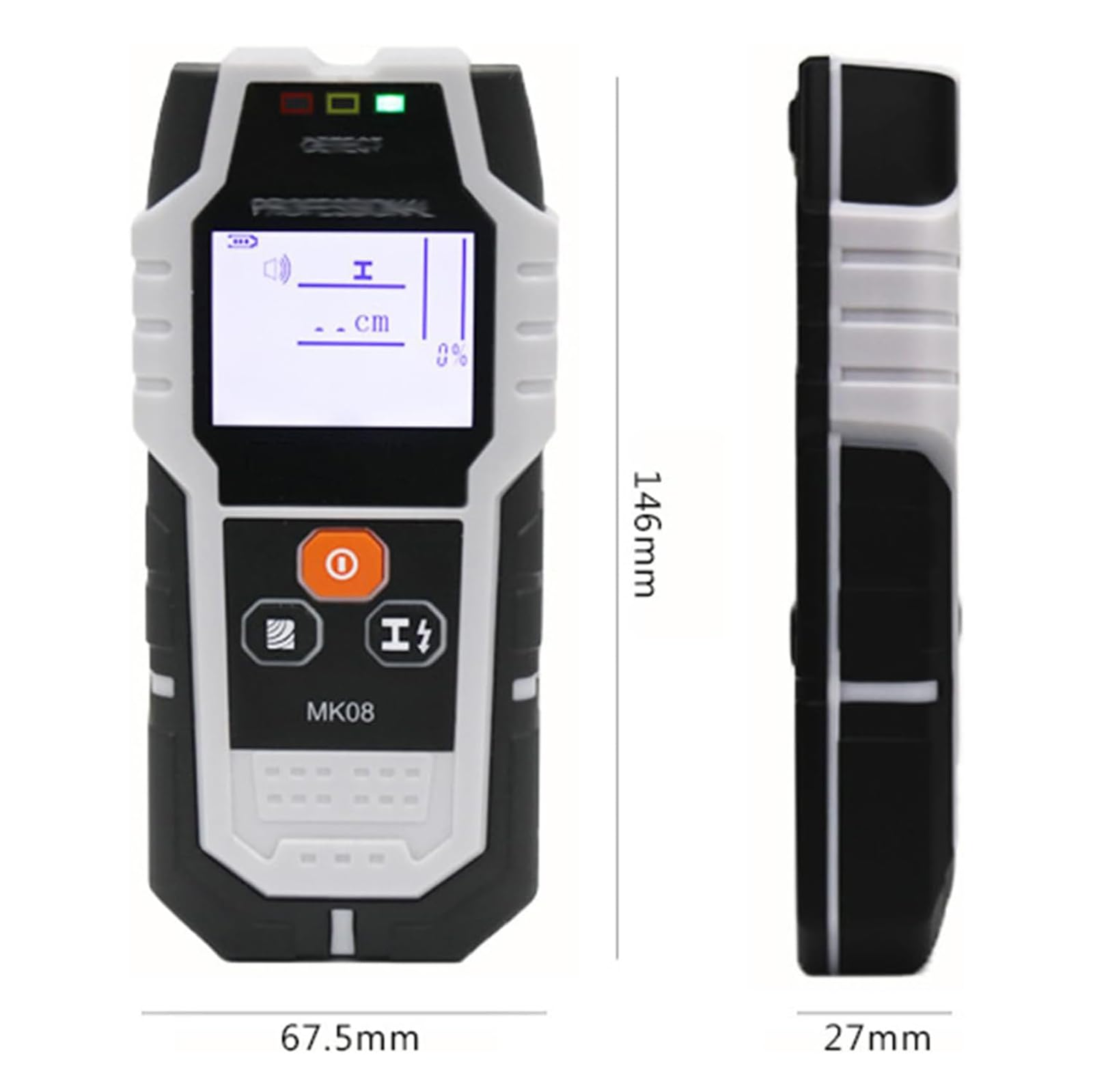 Detector De Vigas Electrónico, Detector De Vigas De Pared con Alertas Audibles/Pantalla LCD, Claro para Leer, para Detectar Madera Viva/Cables De CA/Metal
