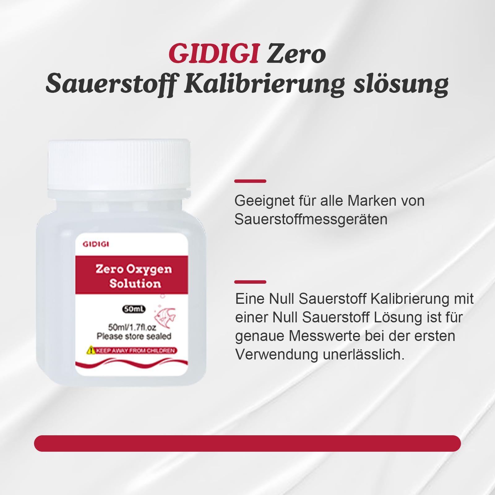 Null-Sauerstoff-Kalibrierlösung für Sauerstoffmessgeräte, 4 Flaschen à 50 ml Null-Sauerstoff-DO-Standardlösung, geeignet für alle Sauerstoffmessgerätemarken