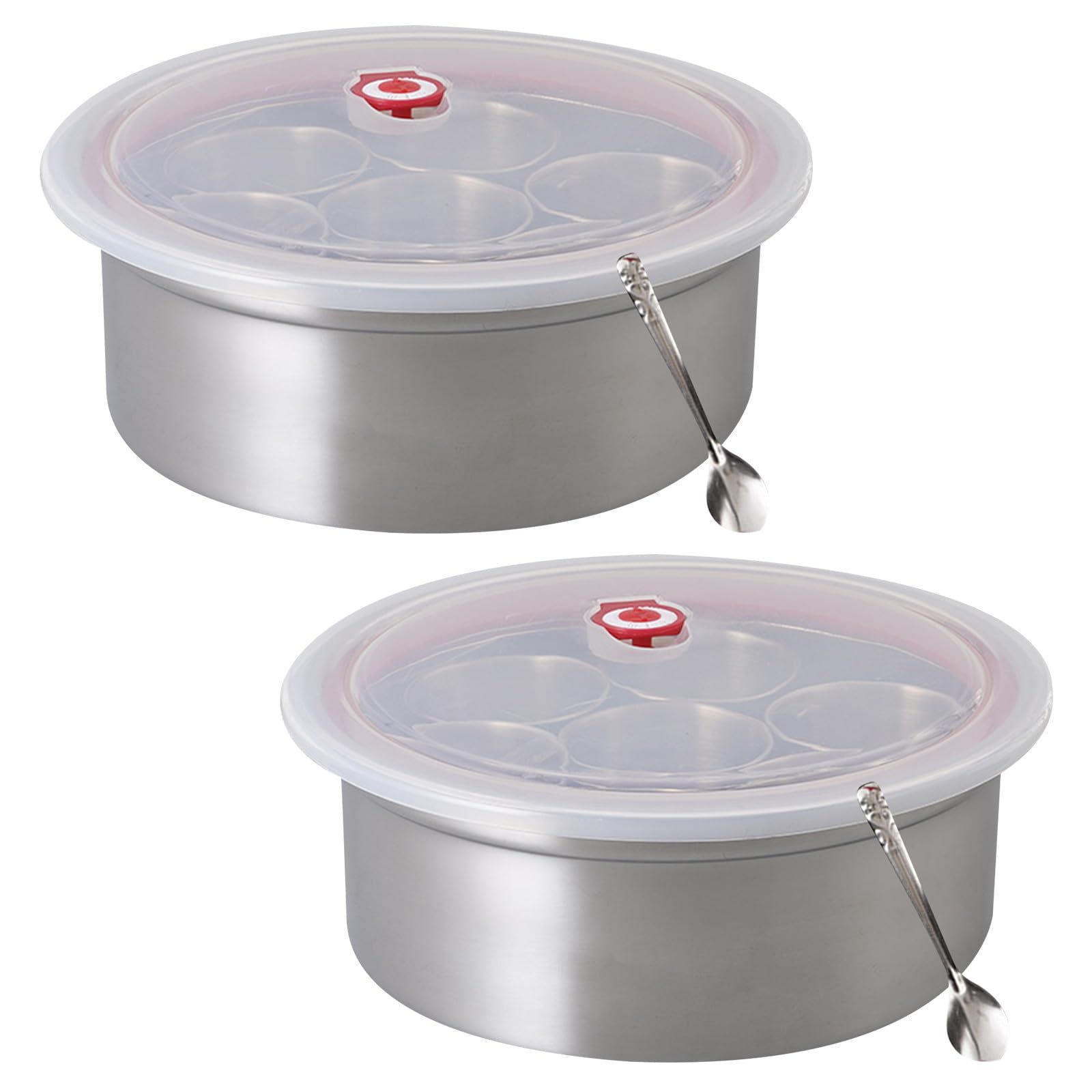 STAHAD 2 Ensembles Boîte à Épices Ronde en Acier Inoxydable, 7
