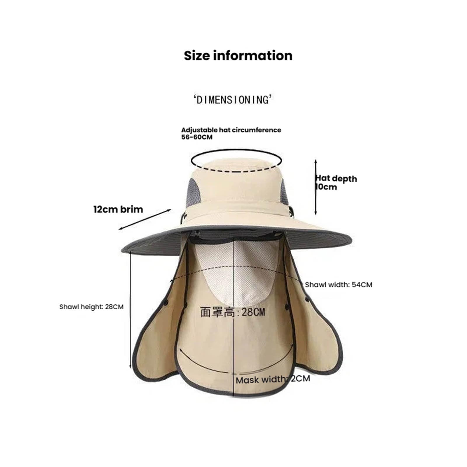 Generico Cappello Donna Estivo Mare Bride Visiera Pescatore Paglia Tesa Larga Anti UV Bambina Cappellino con Spiaggia Cappelli di Sole Berretto da Parasole Abbigliamento Safari Impermeabile