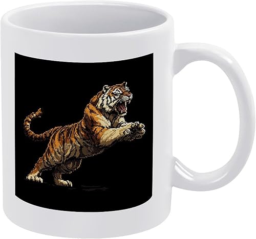 Tazas de café de tigre feroz a rayas asiáticas vintage regalos para el día de la madre para madres de hija hijo abstracto vida silvestre Asia