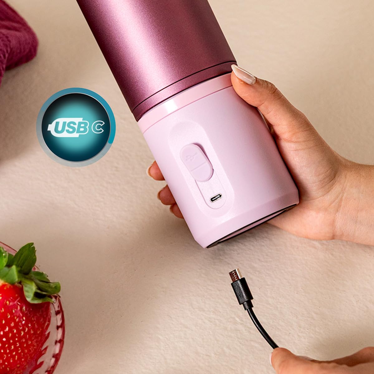 Cecotec Frullatore Portatile Power Titanium Shake2Go Dark Steel. 180W, Bicchiere Metallo 600ml Senza BPA, 3 Programmi Automatici, Ricarica USB-C, Goditi le Tue Bevande Fresche Molto più a Lungo Oggi