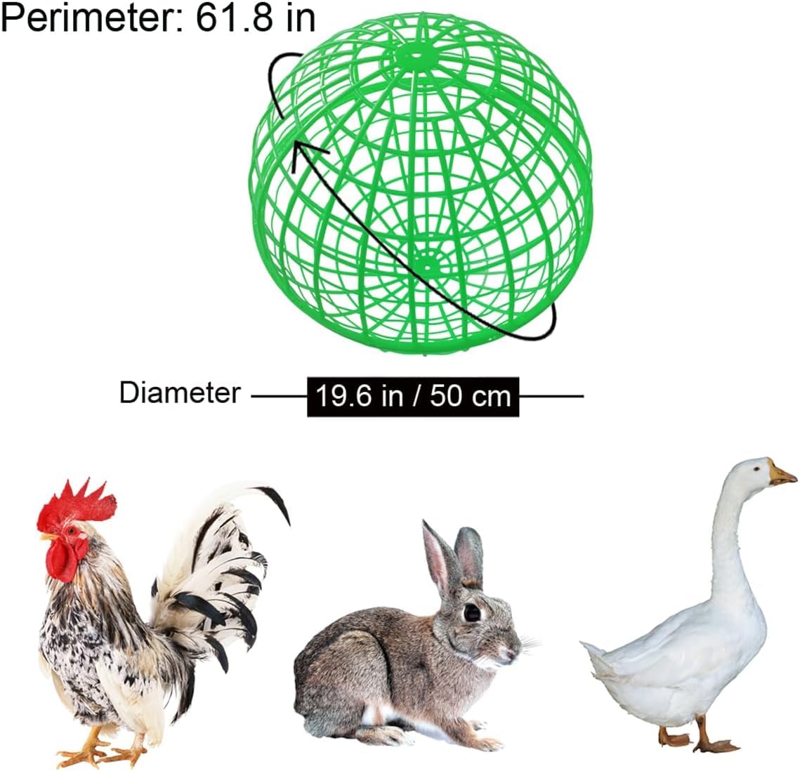 Bethlehem Poultry Transport Ball, Green Plastic Chicken Carrier Cage, Spherical Bird Enclosure 1