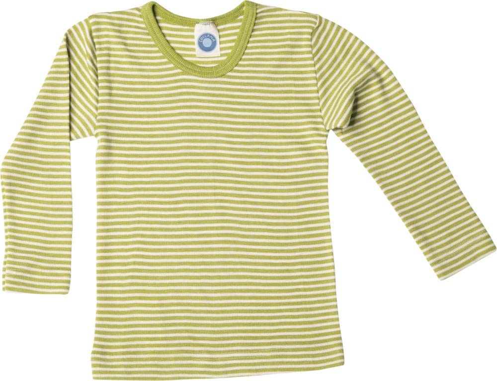 Cosilana Boys Black Children's Long-Sleeved Undershirt, 70% Wool (Kbt), 30% Silk, Marine Natural Curling, 152 Cm