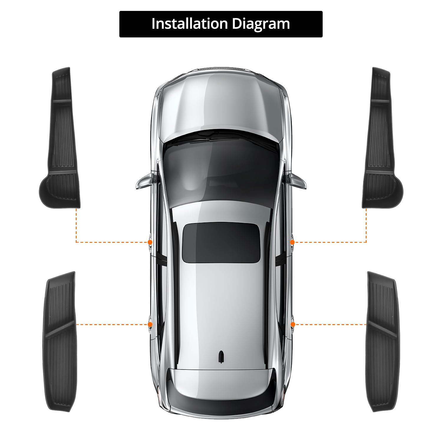 QWORK® 4 szt. Organizer do przechowywania bocznych drzwi samochodu, akcesoria samochodowe, kompatybilny z Tesla Model Y