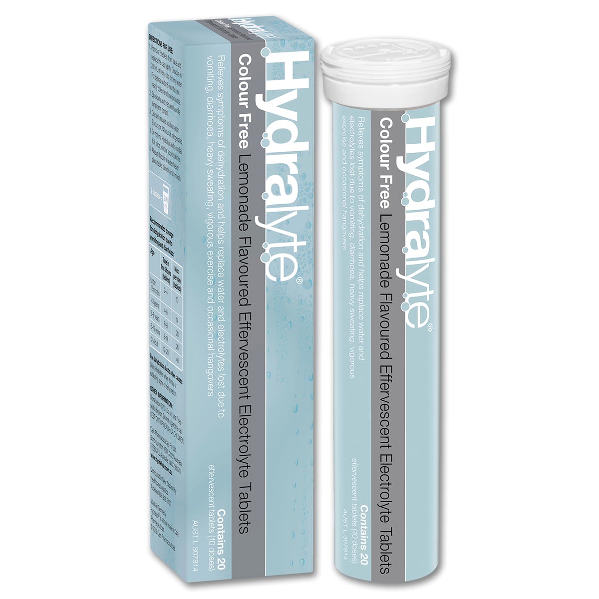 Hydralyte Colour Free Lemonade Flavoured Effervescent Electrolyte 20 Tablets - Great for Running, Sports & Daily Hydration - Convenient & Self-Dissolving Tablets.-image-39