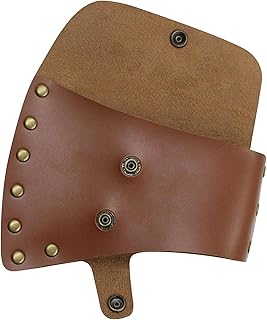 Cubierta de Hacha del Hacha del de Cuero PU Cubierta de la Cabeza montado en la Cintura con botón Snap Botón 6.1x4.3 Pulgadas Hatchet Vaina para Acampar la carpintería, hachas