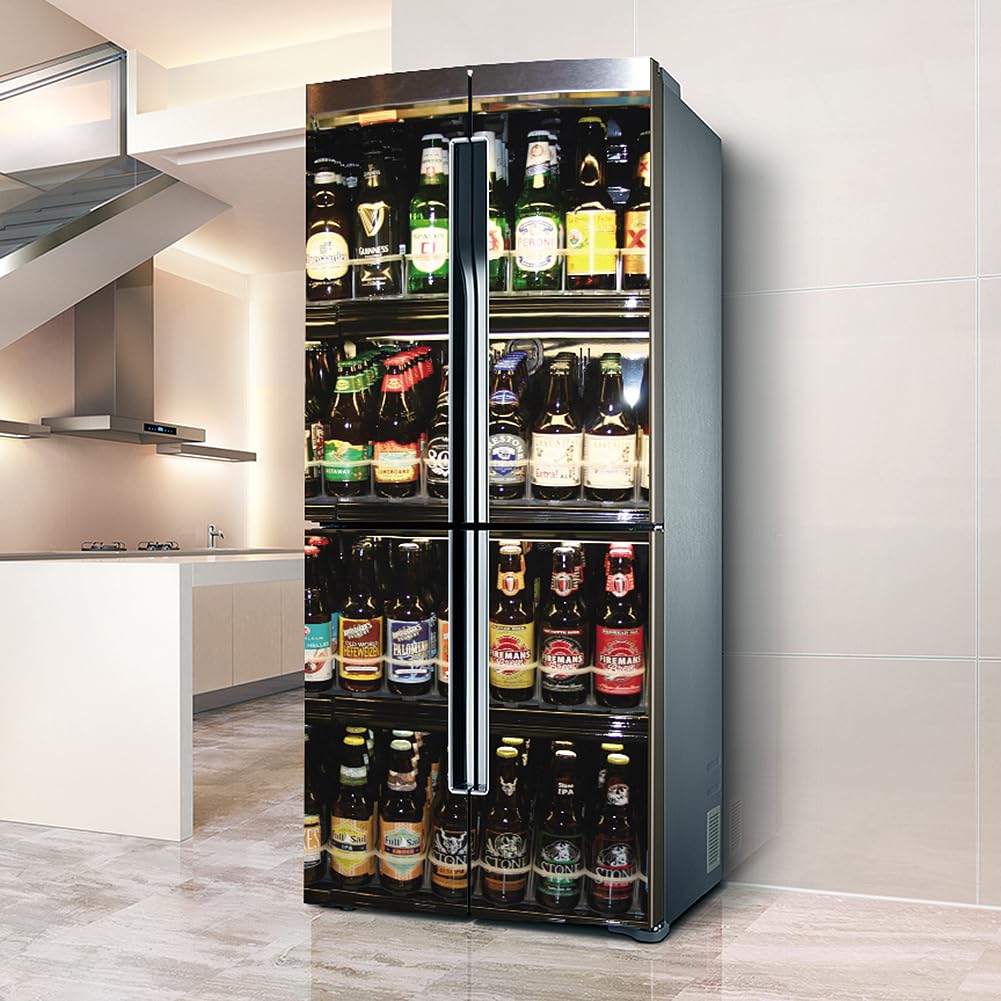 Targawerelax Multicolor Fridge Wraps Kitchen Fridge Skins - Cover Full Doors, Wall Stickers For Kitchen Decal, Covers All Kinds Of Beer