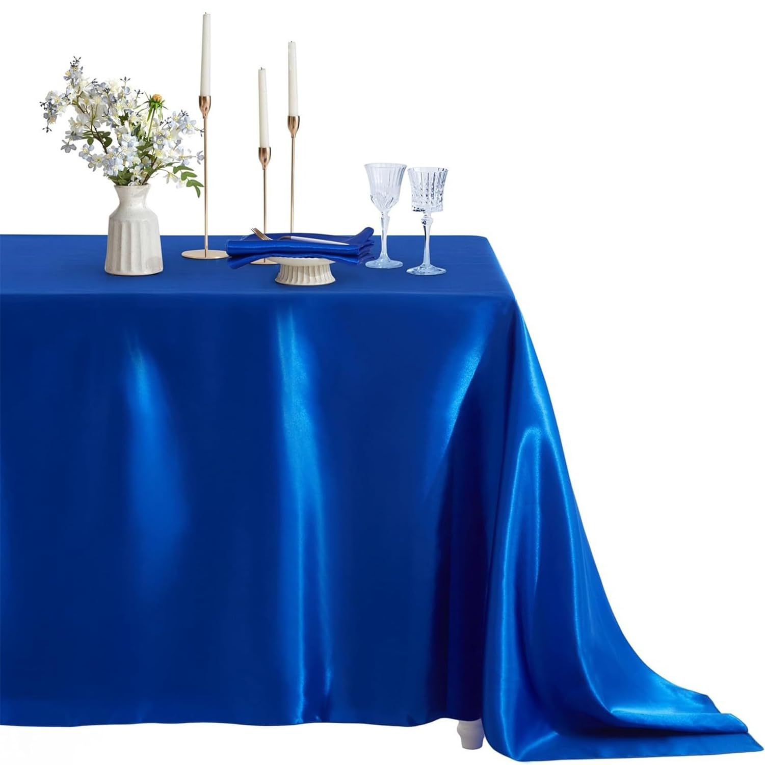 Jyswx Rectangle Tablecloth 150x300cm(pack of 20) – Blue Table Cloth Party Machine Washable, Durable Polyester Table Cover for Weddings, Dining, Parties & Events