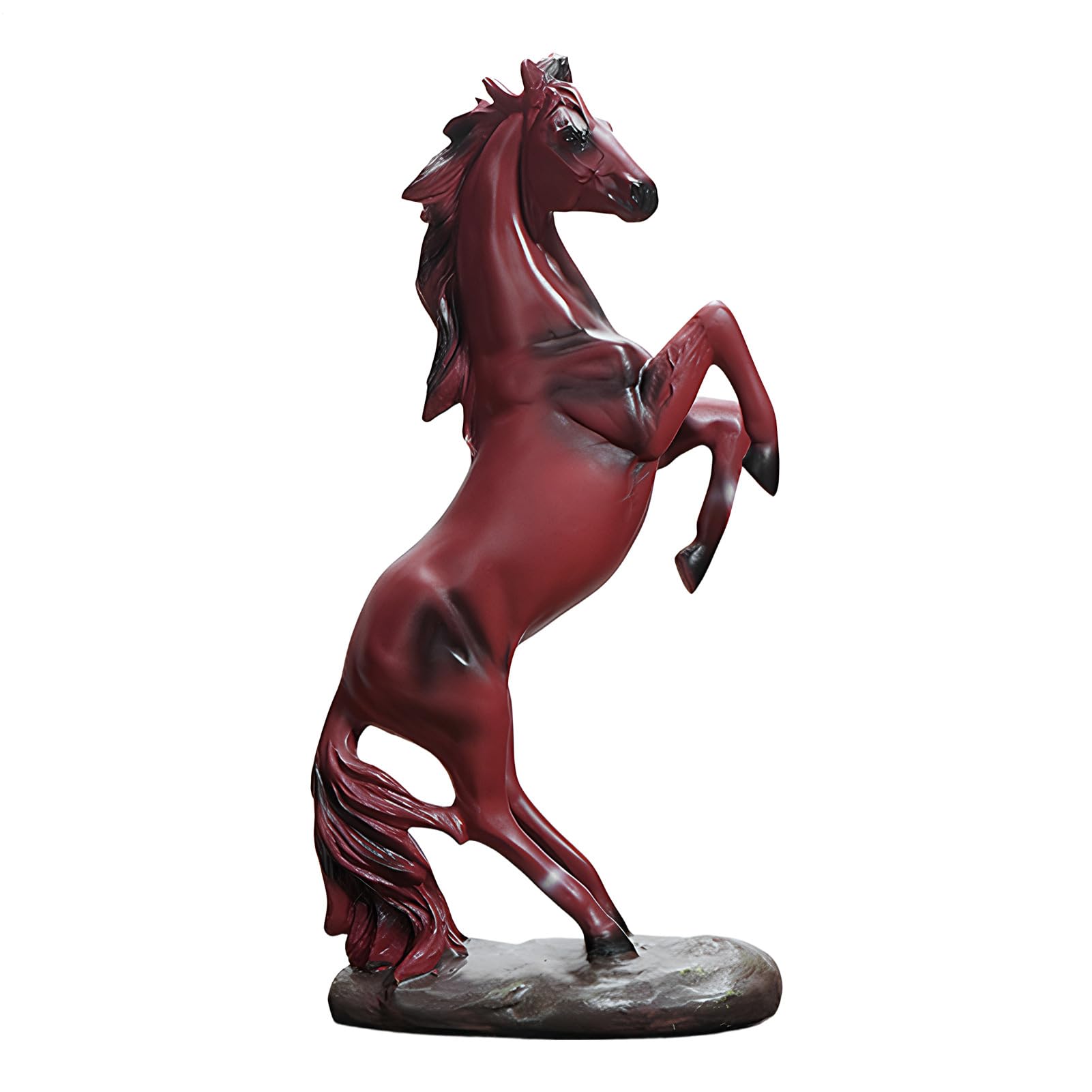Figurine de cheval rouge en résine pour la décoration de bureau et salon moderne