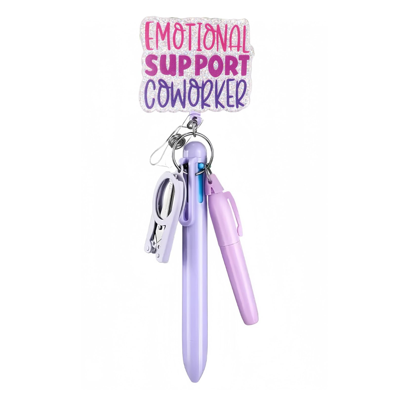 Byuwfgf #05 5 In 1 Nurse Pen Set Badge Reel Holder Accessories Clip - Retractable Id Badge Clip Reels Holder Name Holder Keychain Ballpoint Pen Folding Scissors For Students Rn Cna Lpn Healthcare Professionals
