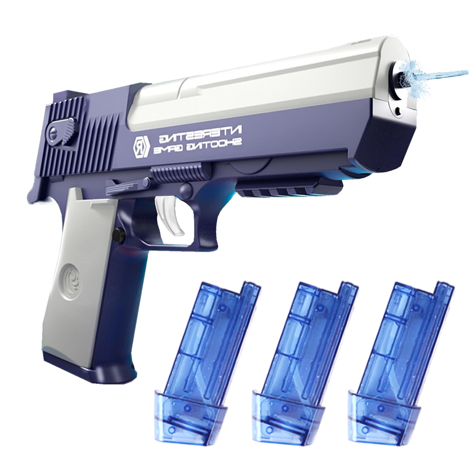 Electric Water Gun for Adults 3 * 60cc High Capacity Rechargeable Automatic Water Guns for Adults & Kids, Water Gun Summer Water Toys Electric Squirt Gun for Beach Pool Swimming Outdoor Party(Blue)