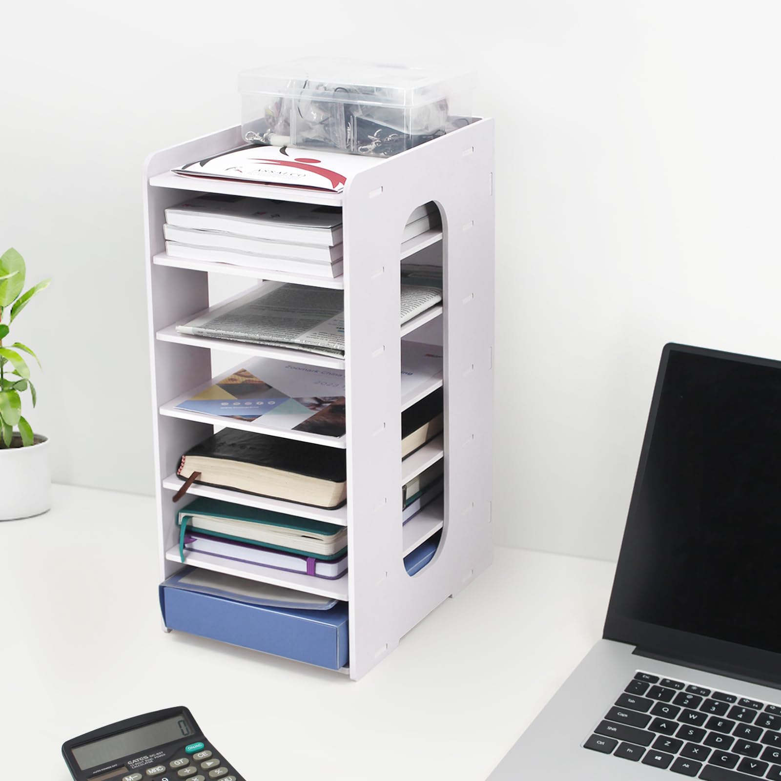 SONGWAY Organizer per posta, da tavolo, a 7 ripiani, per scrivania, piccoli documenti e accessori