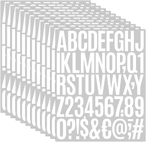 AVERZELLA 1040 calcomanías de vinilo con números ABC, números de buzón de 2 pulgadas, calcomanías decorativas blancas para tablón de anuncios,