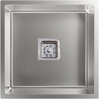 Cata | Évier de cuisine sous comptoir | 1 seau | CB 40-40 R10 | Cuve carrée | Installation sur meuble de 50 cm | Profondeu...