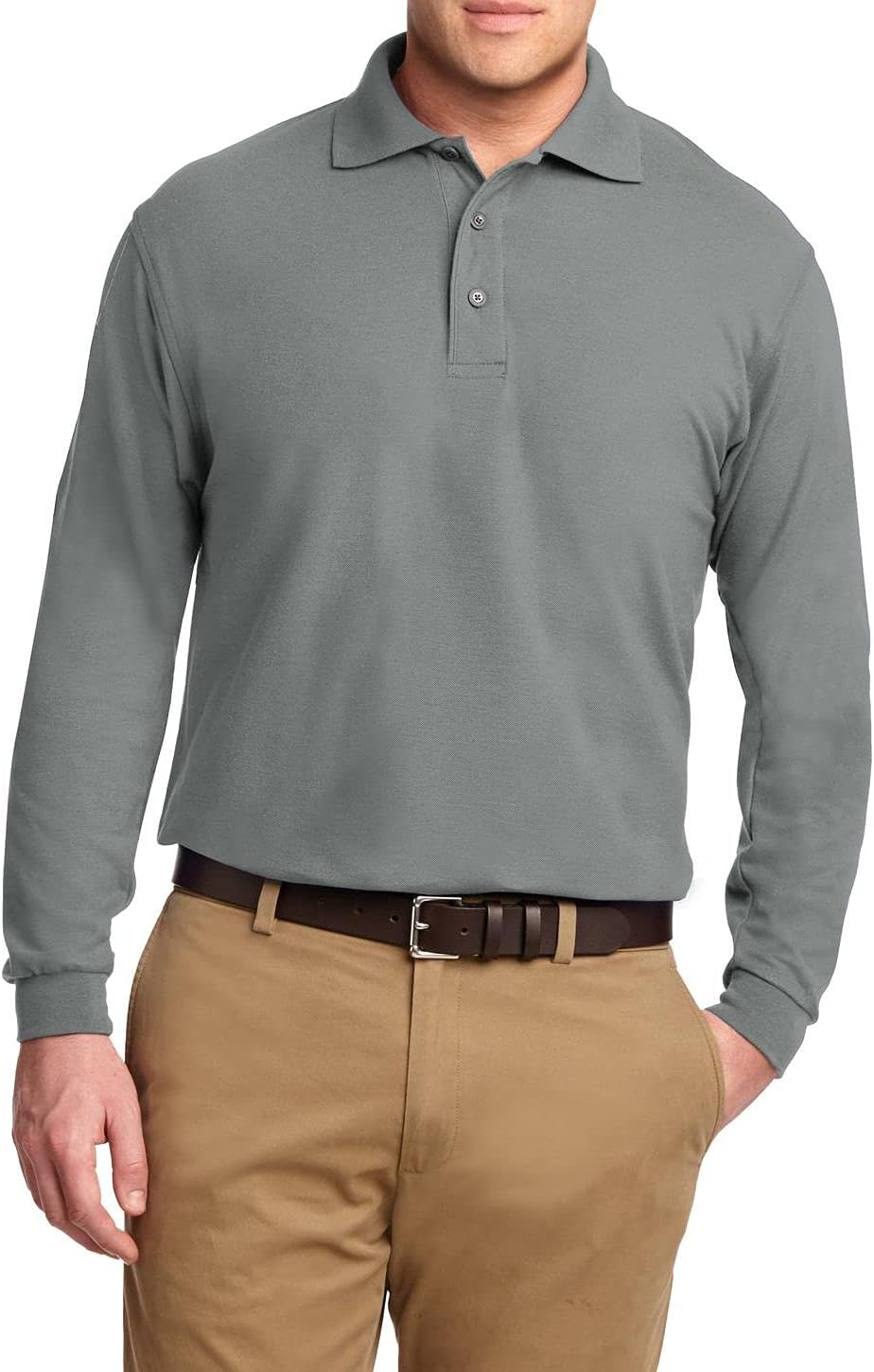 JustBlanks Mens Long Sleeve Polo Shirt Regular-fit Athletic Sportswear Golf Jersey Polo Sports Shirt for Men