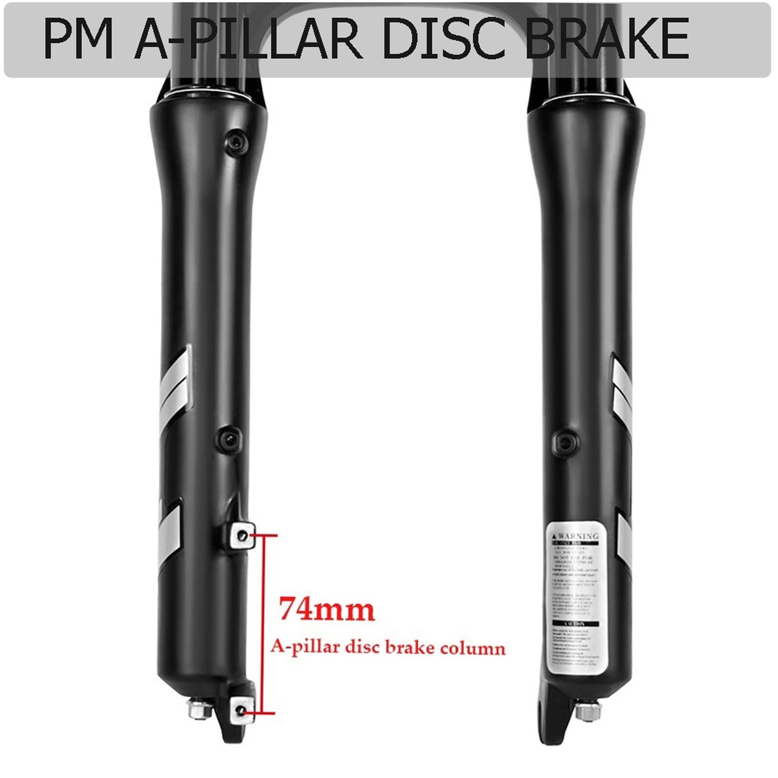 Forcella Bici Elettrica 20 26 Pollici, Doppia Spalla 28,6mm Tubo Dritto Forcella Anteriore for Bicicletta da Spiaggia/Neve Pneumatico da 4,0 Pollici Freno a Disco Escursione 160mm