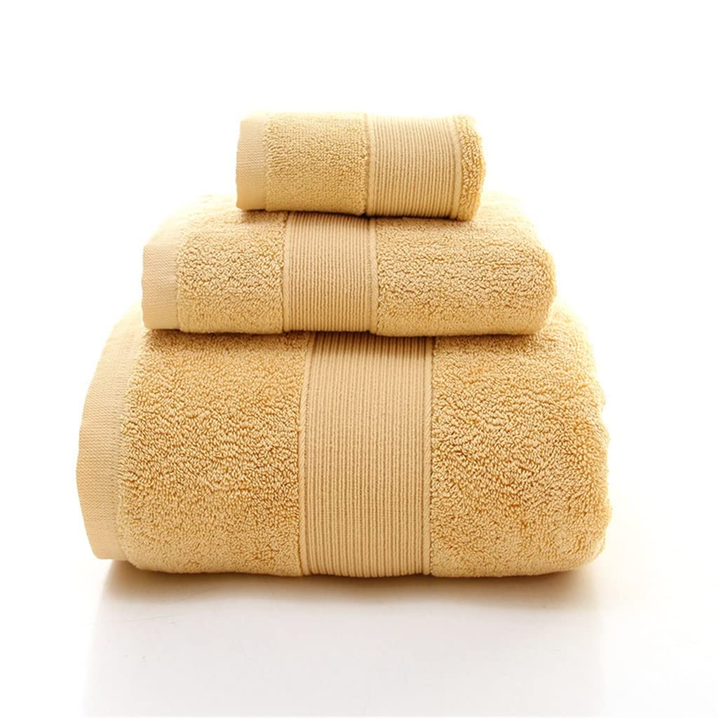 Cotton Bath Set Towels White Bathroom 1Large Bath Towels 1 Hand Towels 1 Washcloths Highly Absorbent Towel for