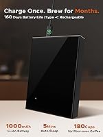 Vista 8 de Báscula de café de metal con sincronización automática, báscula de espresso recargable con temporizador, relaciones y pantalla de caudal, 3 modos