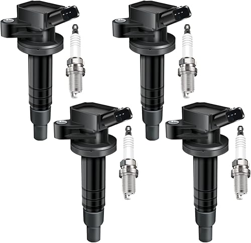 MAS Juego de 4 bobinas de encendido y 4 bujías de iridio 4503 compatibles con Chevrolet Toyota Pontiac Prizm Corolla Vibe 1.8L L4 repuesto para