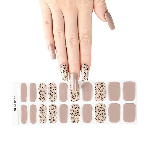 Miniatura 10 de 20 tiras de uñas de gel semicuradas, calcomanías de arte de esmalte de uñas reales, calcomanías de uñas de gel de Navidad, funcionan con cualquier