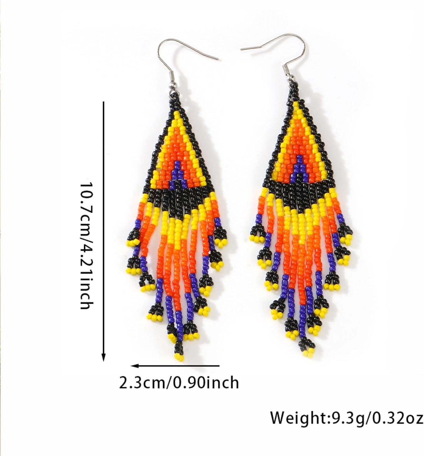 Bohemian Beaded Long Tassel Dangle Earrings for Women, Handmade Jewelry White Tarnish Resistant Lightweight Design, Stylish Accessory for Beach Vacation Party and Gift - Image 4