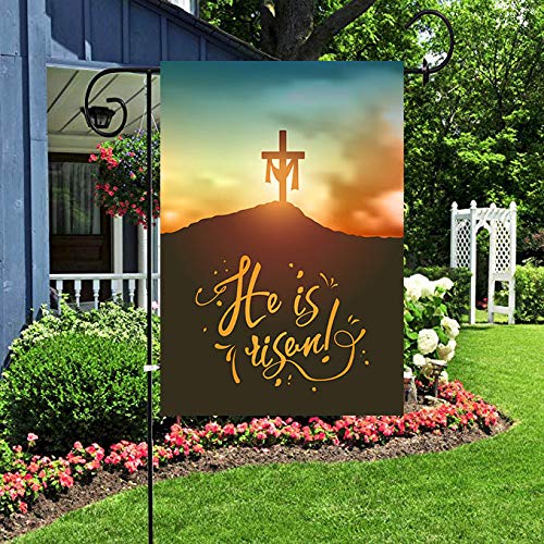 Drapeau De Jardin Joyeuses Pâques | Drapeau De Lapin De Pâques D'art Populaire Recto-verso | Bannière Lapin De Pâques Ou Décoration De Porche Intérieur/extérieur | Mât Non Inclus - France